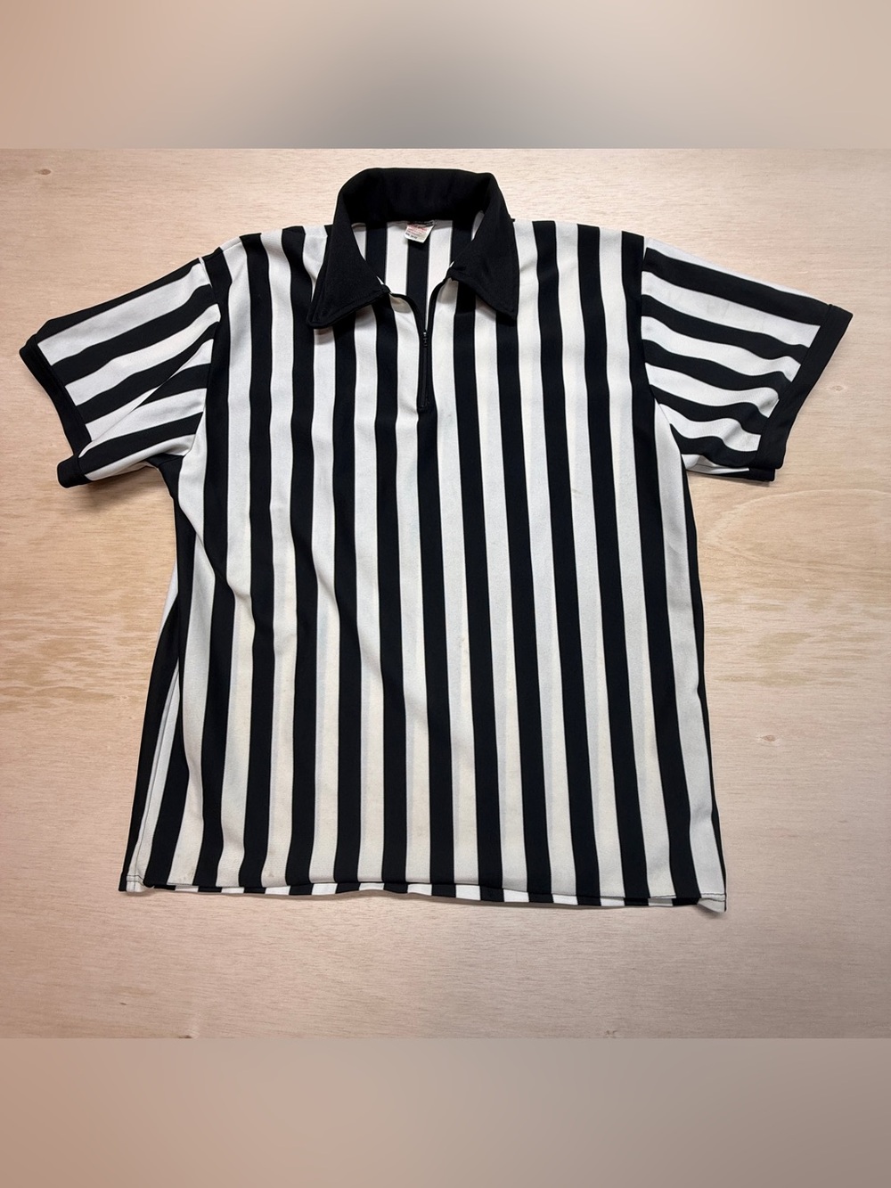 Referee Shirt Collared 1/4 Zip Men's 2XL Vintage Striped Official Uniform USA